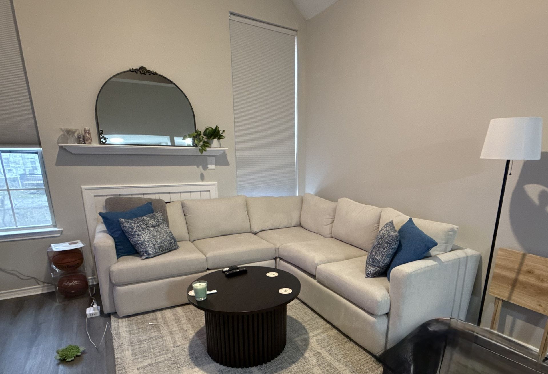 Sectional Sofa - (Living Spaces). 96”x96” - Less Than One Year Old. Will Add Coffee Table Free