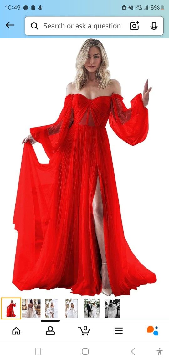 Red Long Sleeve Wedding Dress Plus Size Prom Dress 2024 Tulle Ball Gown Princess Formal Evening Gowns