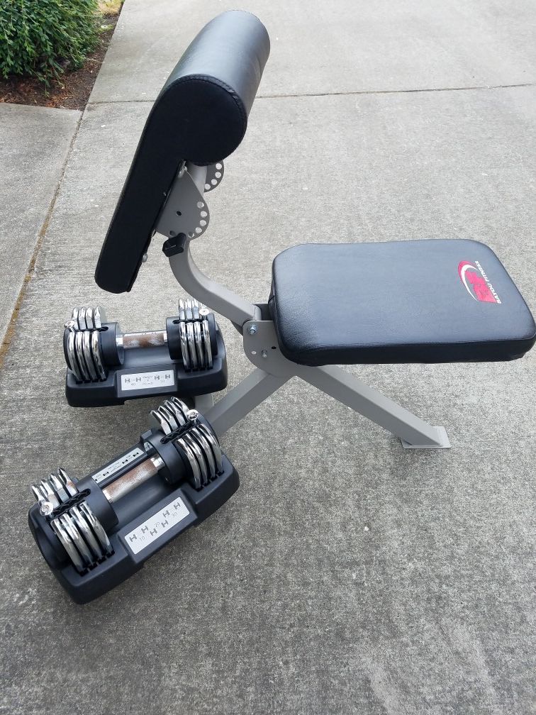 Bayou fitness weight bench with dumbbells