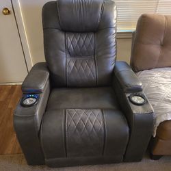 Ashley Gray Leather Recliner