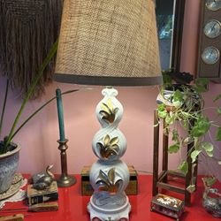 Vintage Ceramic Hollywood Regency Table Lamp  