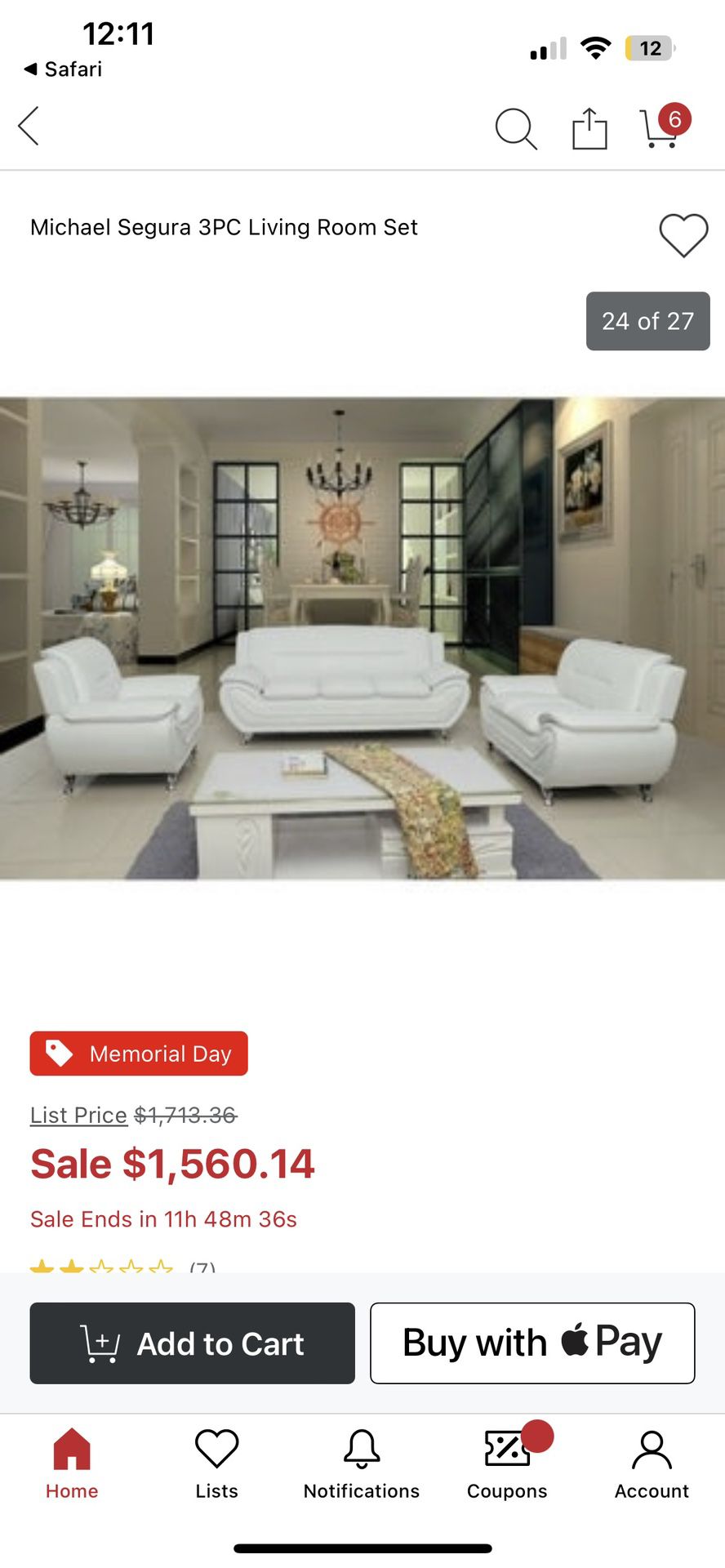 3-piece White Faux Leather Couch Set