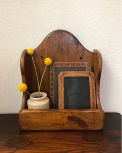 Vintage Wood Wall/Counter Handmade Shelf Kitchen Rustic Farmhouse Decor