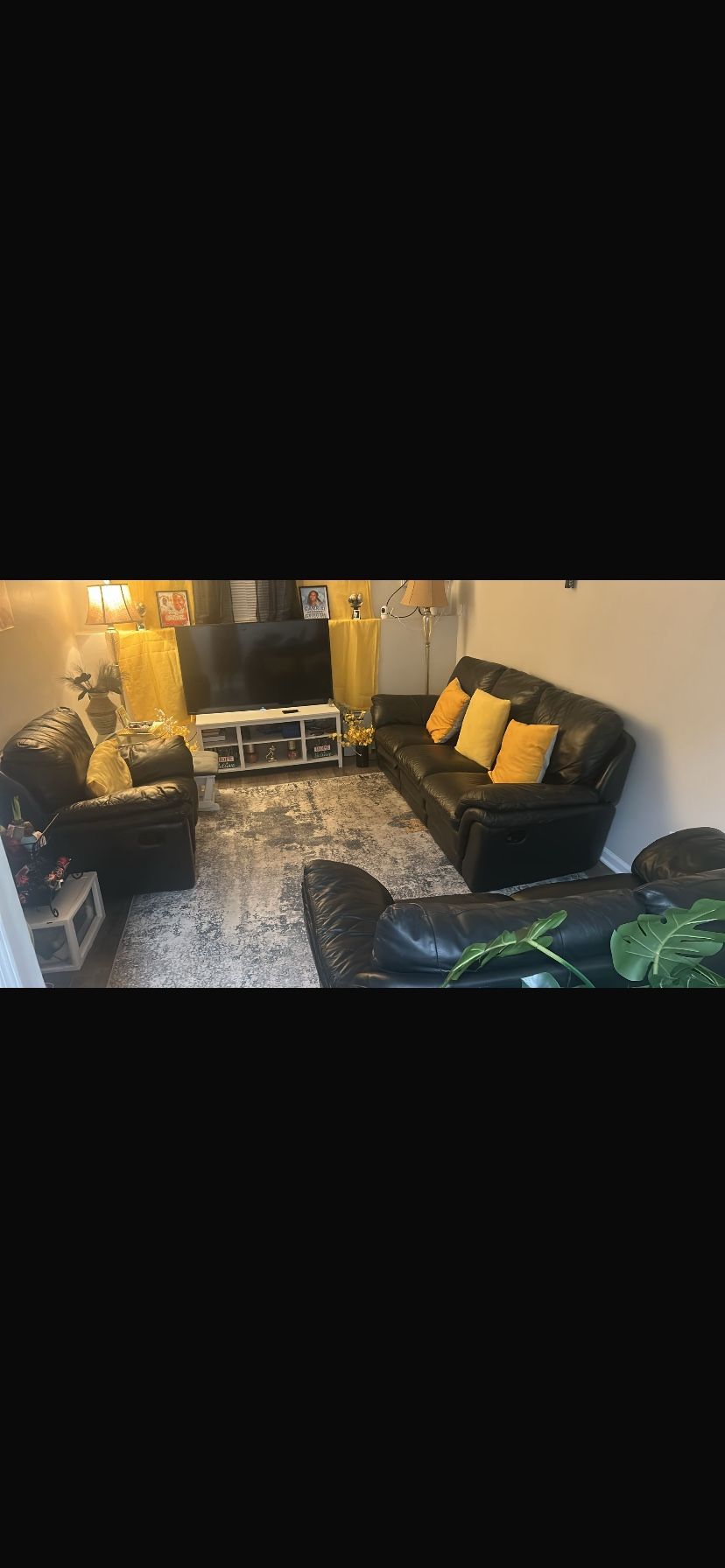 3 Pieces Sofa Set, 4 Dining Chairs Table Free, 6ft Mirror And Vanity Desk