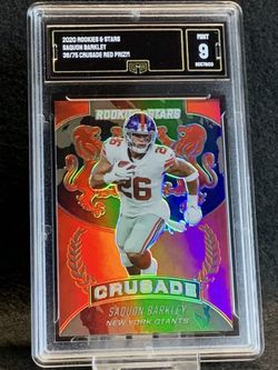 2020 Rookies & Stars 🔥 Saquon Barkley 🔥 Crusade Red Prizm /75 GMA 9 Near Mint 💎 - New York Giants / Philadelphia Eagles