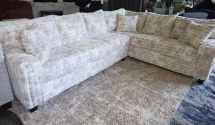 🍨 Brand New Byers Byers Ice Cream Collection "Caramel Chip" Thick Corduroy RAF 2pc Corner Sectional