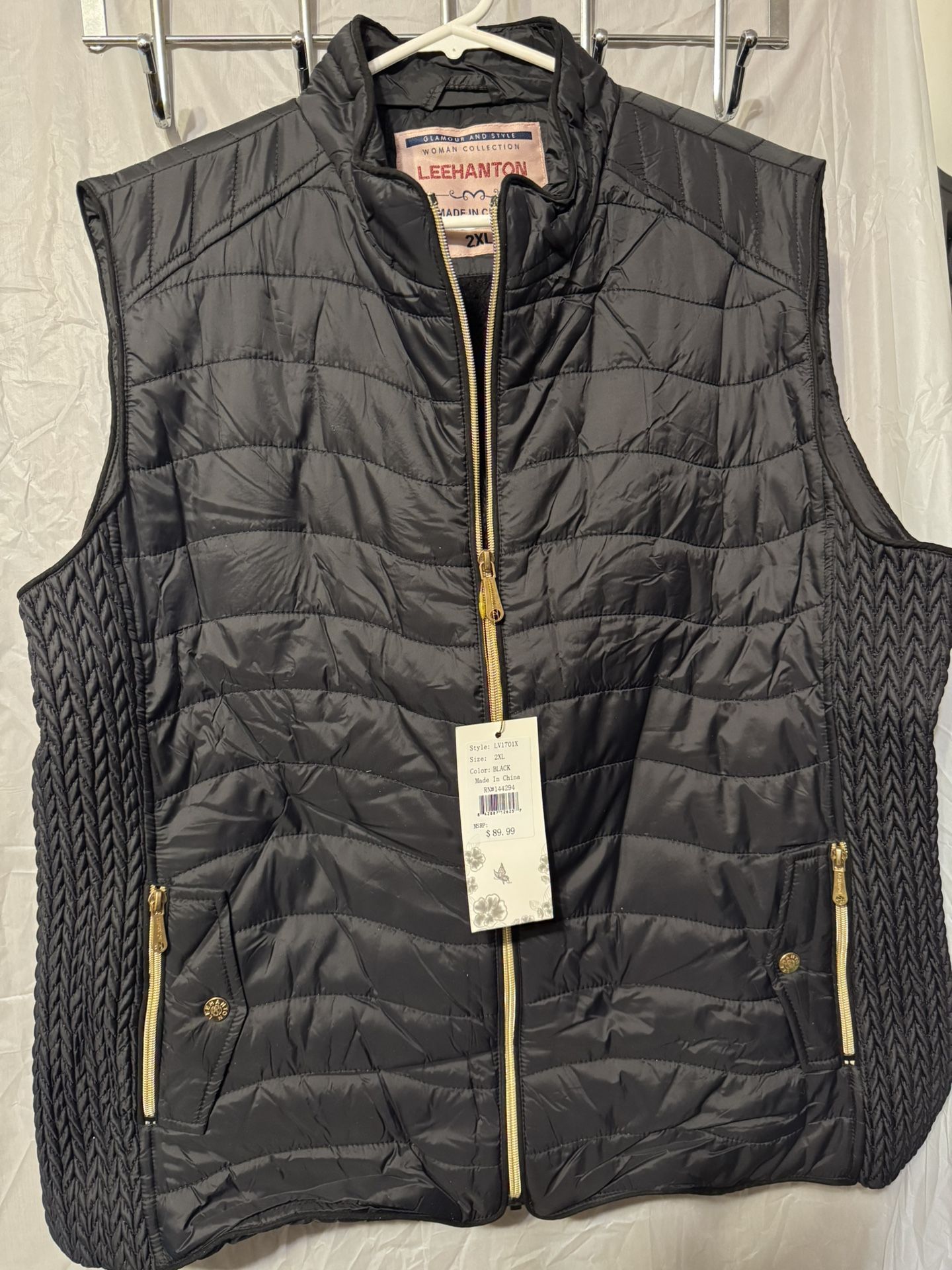Black Quilted Vest - Size 2XL