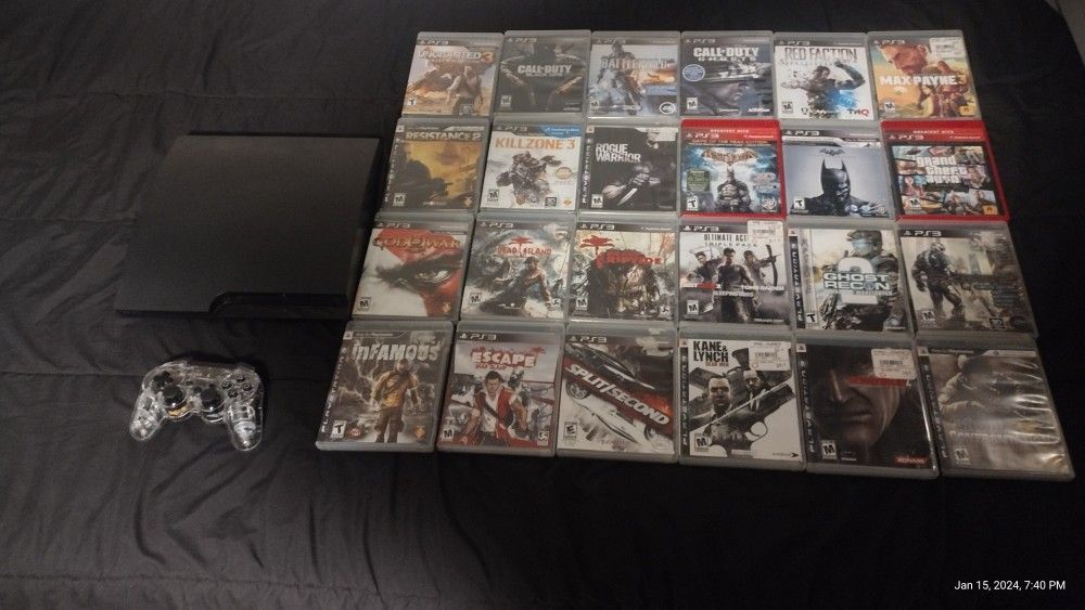 Ps3 Slim /24 Games 300 GB Wifi Blueray