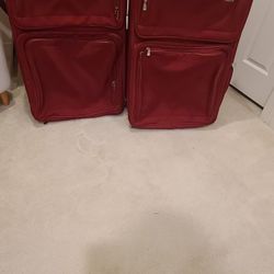 Red Samsonite Suitcases Qty 2