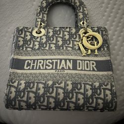 Christian Dior Lady Dior Tote -Blue Oblique