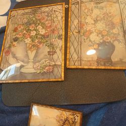 Mid Century Sihiouet Silhouette Bubble Glass Pictures