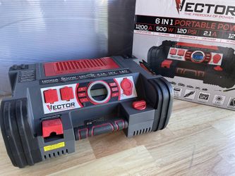 Vector 1200 Peak Amp Portable Car Starter Power Station 6in1