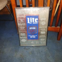 Light Beer Antique Super Bowl Glass Picture Antique Perfect Condition 