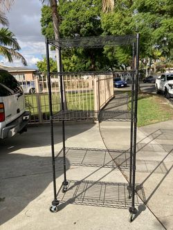Shelf with casters dim 36”x18”x76”