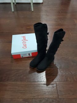 Cat & Jack Girl Black Boots - Size 2 - Brand New.  $20