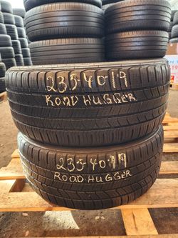 235 40R 19 ROAD HUGGER USED TIRES 2354019 USED TIRES (PAIR) MOUNT BALANCE INCLUDED