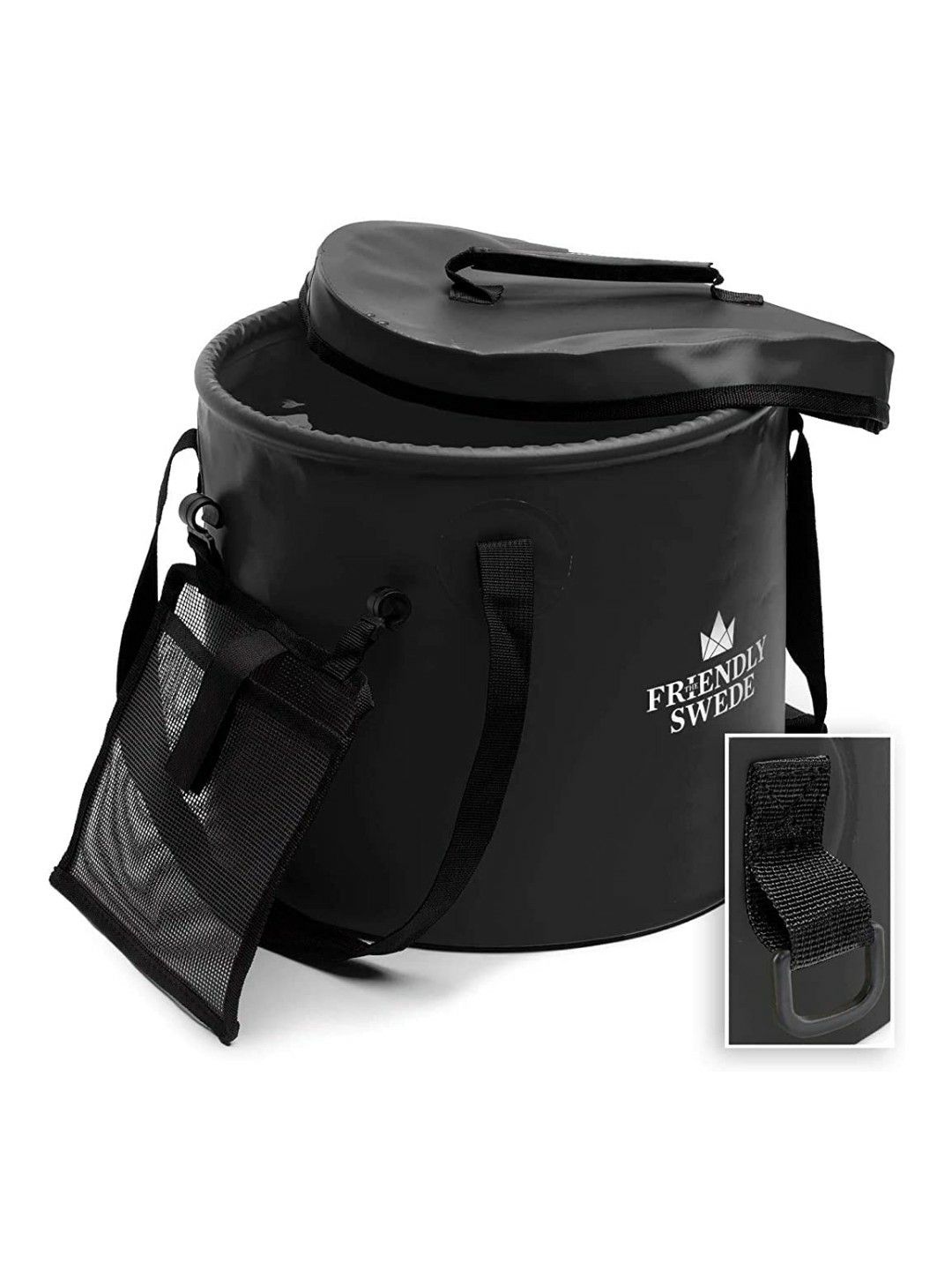 Friendly Swede 6 gal (23L) Collapsible Bucket (black)