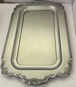 Set Of 2 Matte Silver Trays