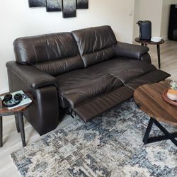 Recliner dark brown couch