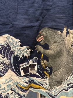 Godzilla T-Shirt The Great Wave Toho Co. Limited Ed. Blue T-Shirt GZ-UT-001