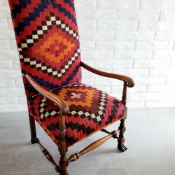 Vintage KILIM Arm CHAIR South WEST Dining Chair ACCENT Chair