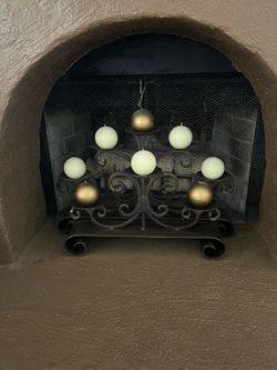Wrought Iron Multi-Arm Candelabra with Ball Candles