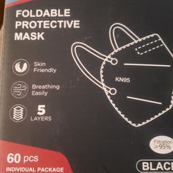HALIDODO Individually Wrapped, 60 Packs KN95 Face Mask, 5-Ply Breathable Comfortable Safety Mask with Over 95% Filtering(Black)


