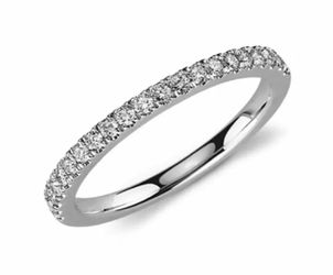 New 18 k white gold wedding band engagement ring