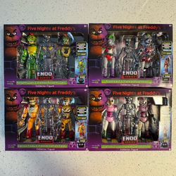 FNAF Endo Series Wave 3 Glamrock Complete Set Freddy, Roxy, Chica & Gator NEW