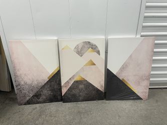 Pink , Black And Gold Wall Art 