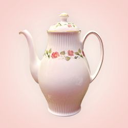 Wedgwood “India Rose” Coffee/Teapot – Bone China – Made in England