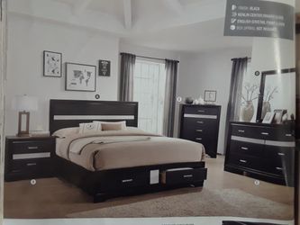 New in the box 4 piece queen bedroom set