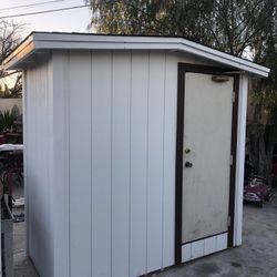 Finished building 8 x 8 x 4 shed all I need is Pait On Door