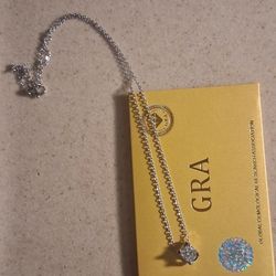 1 CT Moisanite Pendant And Silver Necklace. Passes Diamond Tester.  Adjustable 
