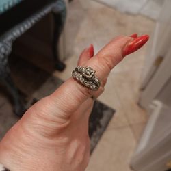 Nineteen thirty's edwardian art deco garland wedding set fourteenk