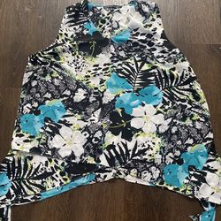 Womans Black And Teal Flowe Tunic Shirt Size 3x By Zoey & Leelo #5