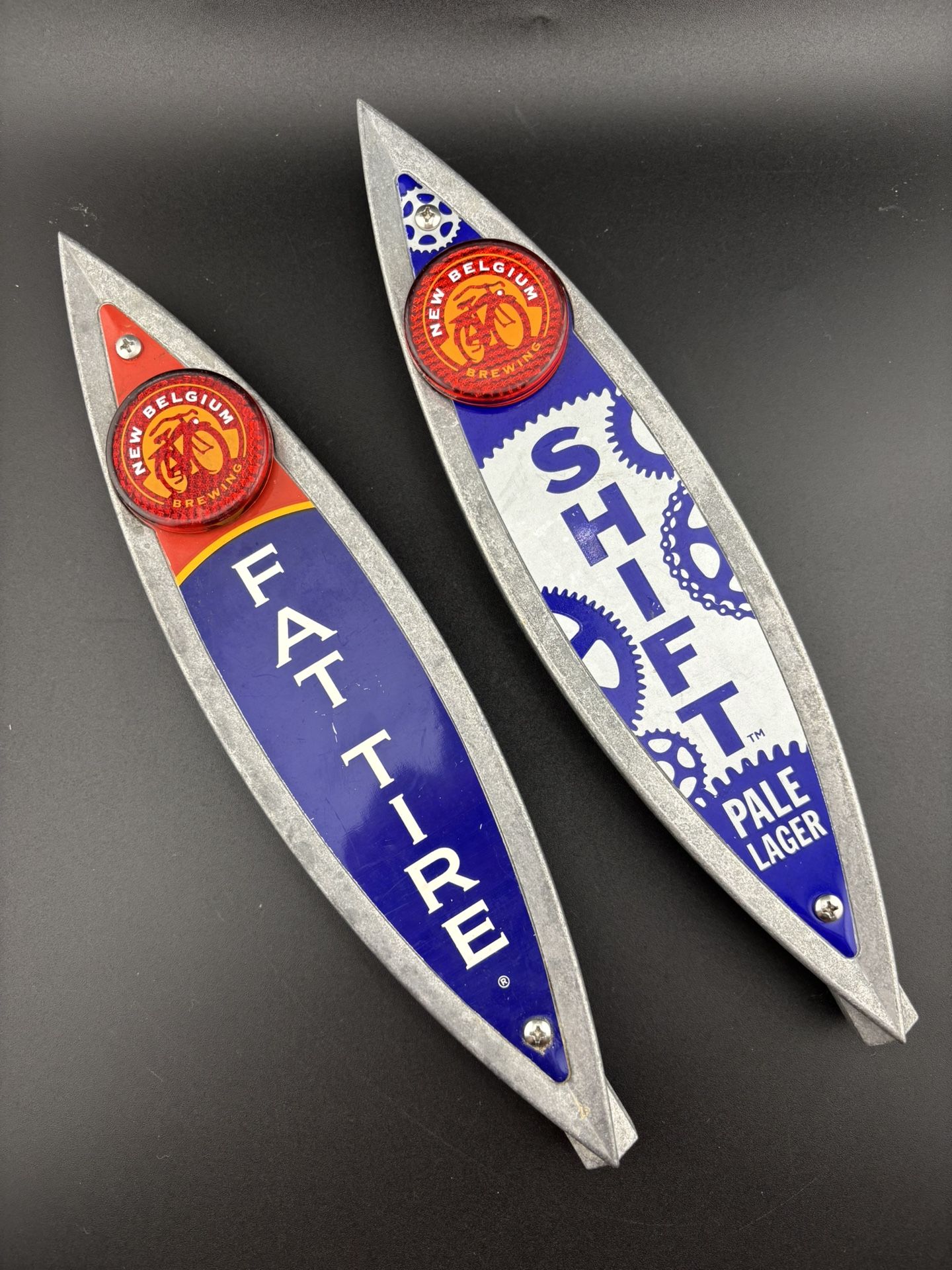 Belgium Brewing Company beer tap handles