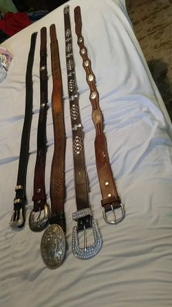 Leather belts.
