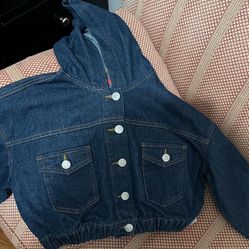 Women’s Hooded Jean Jacket Sz Small