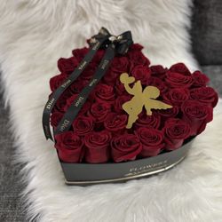 Heart Box Roses Arrangement 