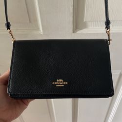 Black Leather Coach Bag 