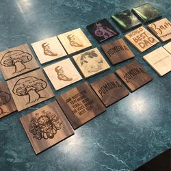 Custom Coasters Laser Engraved Blink 182 DBZ star Wars Best Dad Mom