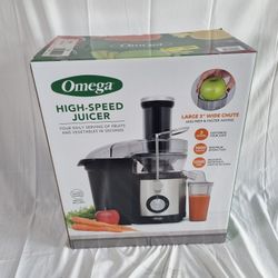 Omega High-Speed Juicer 1000W 2-Speed Wide Chute – Stainless Steel