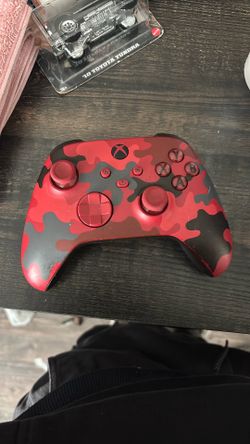 X Box Wireless Controller Camo Red And Black