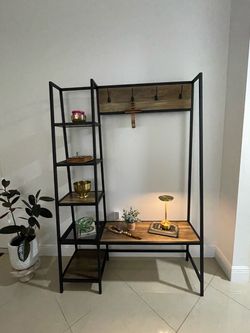 Entryway organizer hall tree bench