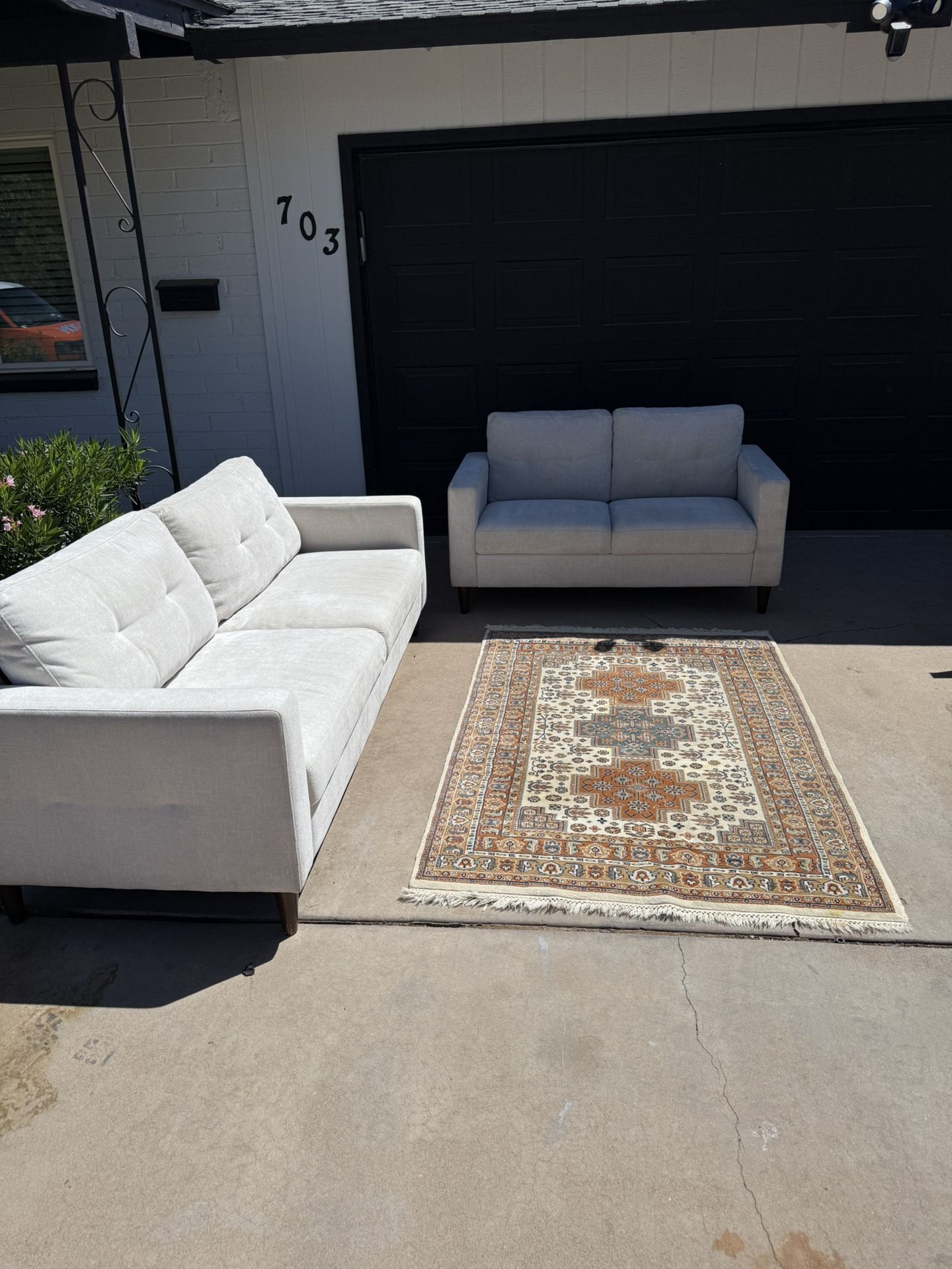 Modern Beige Sofa & Loveseat Set – $500 (Both for One Price)