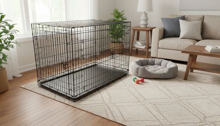 48” XXL Black Metal Double Door Dog Pet Animal Cage Crate! Great condition! For dogs 90lbs+ 48x30x32in