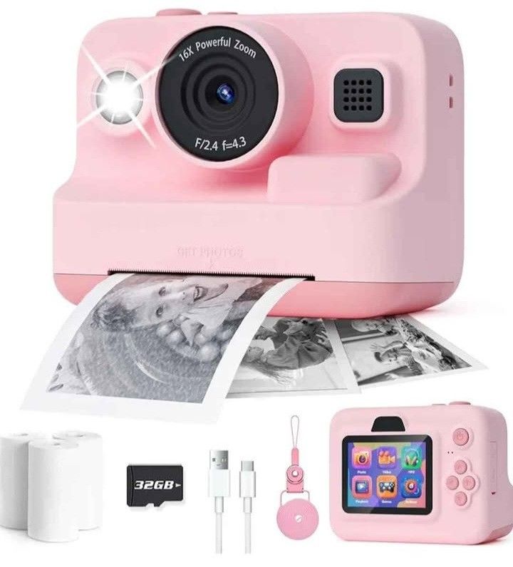 Dylanto Kids Camera Instant Print,1080P Kids Instant Cameras That Print Photos.