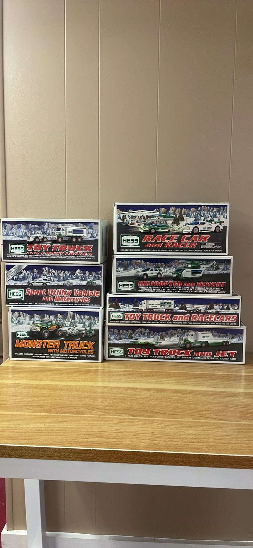 Mint condition & never opened hess toy truck collection