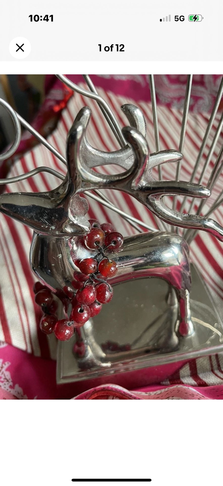 Heavy Silver Not Sterling Pretty Standing Deer . Home Decor . NICE